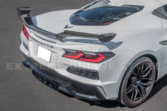 2023-2024 C8 Corvette Z06 Carbon Fiber High Wing Spoiler Add-On Wickerbill