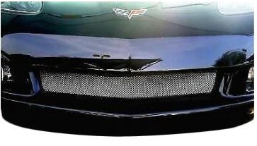 2005-2013 C6 Corvette Front Grille Insert Screen - Base Model - Aluminum W/Black Finish