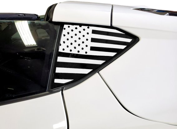 2020-2023 C8 Corvette Window US Flag Decals Red Gloss Carbon Fiber Standard US Flag