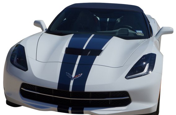 1963-2019 C7 Corvette Front to Back Dual Stripes - Silver