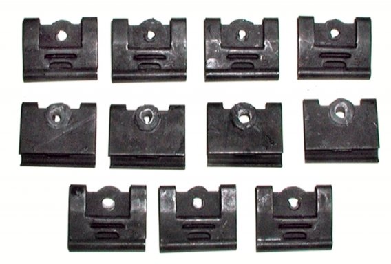 1964-1967 C2 Corvette Convertible Lower Windshield Reveal Molding Clip Set W/Screws