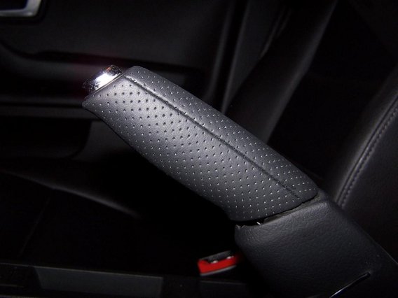 1997-2004 C5 Corvette Perforated Leather Emergency Brake Handle Cover - Black W/Black Stitch