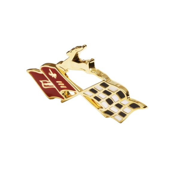 1960 Impala Rear Quarter Gold X-Flag with Impala, Sold as a Pair