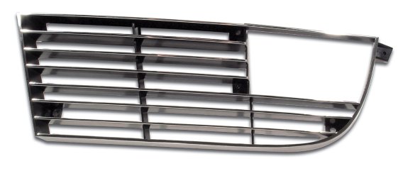 1973 C3 Corvette Grille W/Mounting Screw Set - Black W/Chrome Edge - Left Side