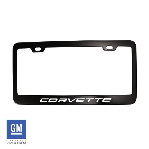 2020-2024 C8 Corvette License Plate Frame Matte Black w/Silver Script