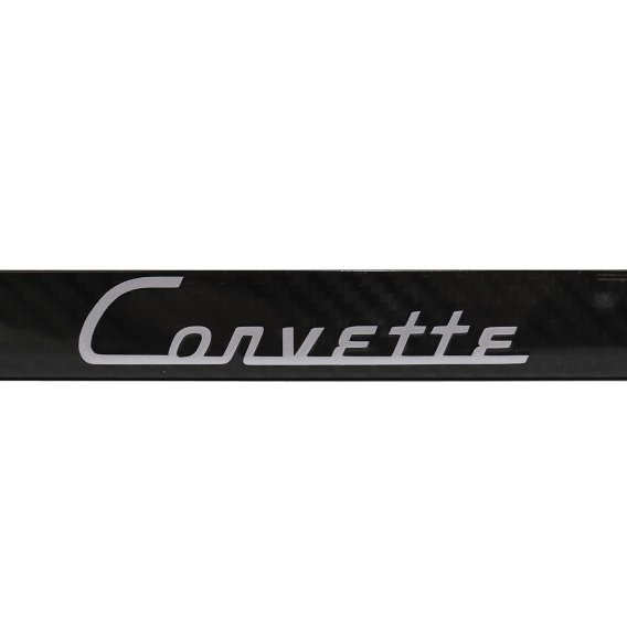 1953-1962 Corvette License Plate Frame Carbon Fiber W/Silver Script