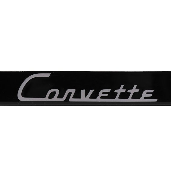 1953-1962 Corvette License Plate Frame Matte Black W/Silver Script