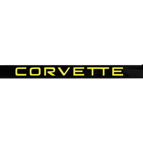 1984-1996 C4 Corvette License Plate Frame Matte Black W/Yellow Script