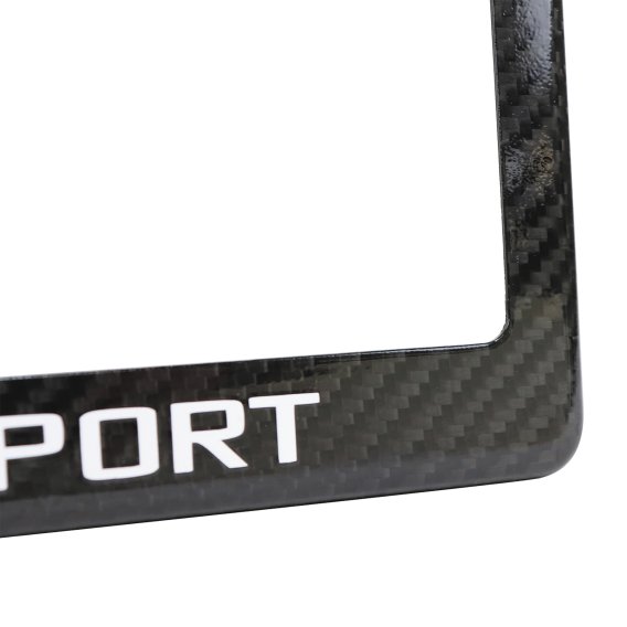 1984-1996 C4 Corvette License Plate Frame Carbon Fiber W/Red & White Grand Sport Logo