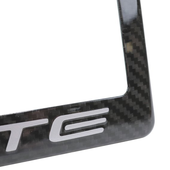 1997-2004 C5 Corvette License Plate Frame Carbon Fiber W/Silver Script