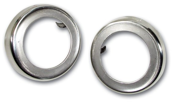 1965-1967 C2 Corvette Window Crank Bezels Stainless Steel