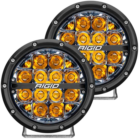 360-Series 6 Inch Led Off-Road Spot Beam Amber Backlight Pair RIGID Industries 36201