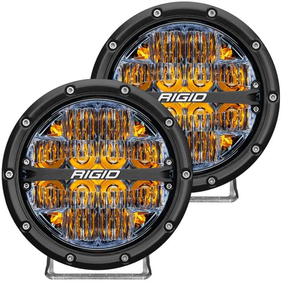 360-Series 6 Inch Led Off-Road Drive Beam Amber Backlight Pair RIGID Industries 36206