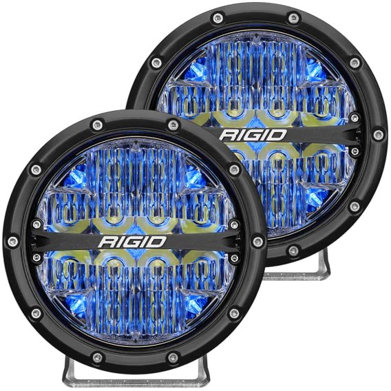 360-Series 6 Inch Led Off-Road Drive Beam Blue Backlight Pair RIGID Industries 36207