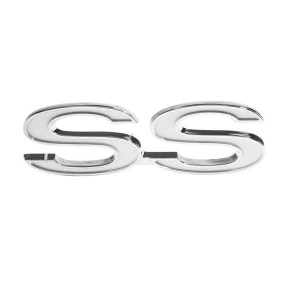 1973-1974 Chevelle Front Fender Emblem, "SS", White, Sold as Each