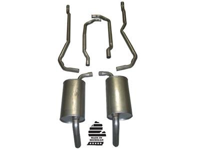 1974 C3 Corvette Exhaust System - 350 4-Speed 2 Inch - Round Mufflers