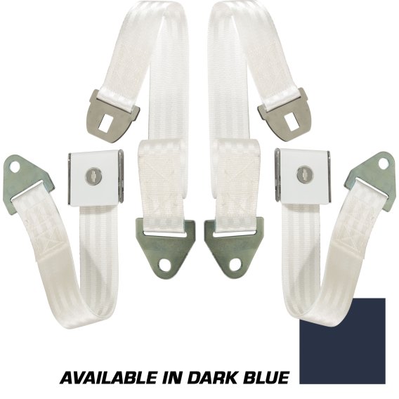 Seat Belts- Bowtie Lift Latch - Dark Blue For 1964 Corvette