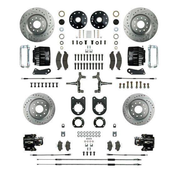 1964-1968 Chevrolet Chevy II Front and Rear Brake Conversion Kit The Right Stuff AFXWK51DS