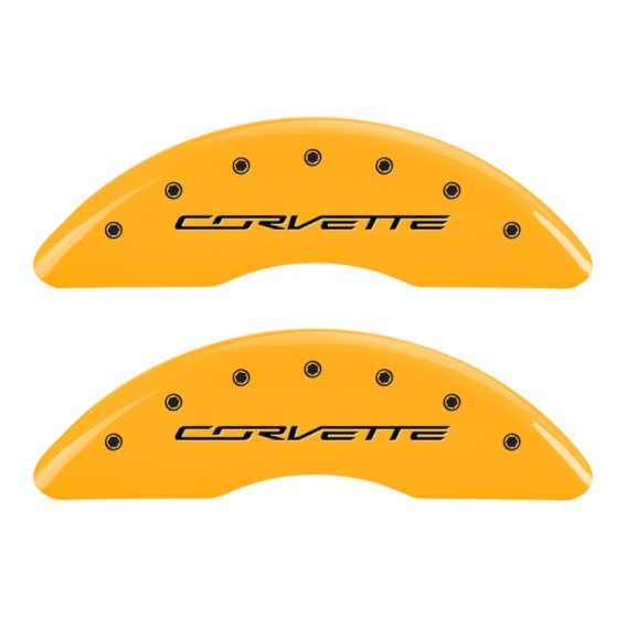 2014-2019 C7 Corvette Yellow Powder Coated Caliper Covers with Z51 Logo