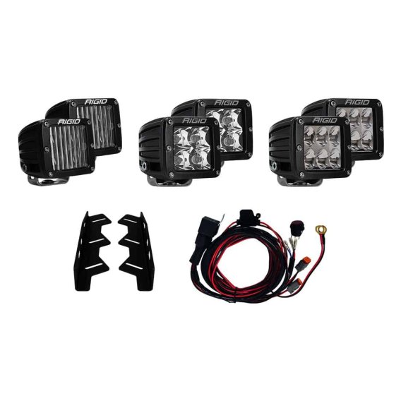 For 2017-18 Ford Raptor Fog Light Kit Includes Mounts and 6 D-Series RIGID Industries 41610