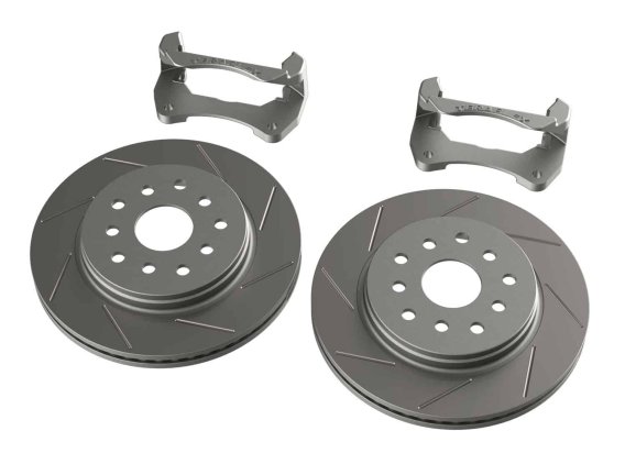 Fits Jeep 07-18 Wrangler JK/JKU Front Performance Slotted Big Rotor Kit TeraFlex