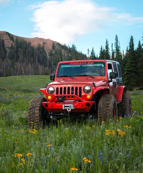 Fits Jeep JK/JKU Epic Front Bumper w/ Hoop Offset Drum W" 07-18 Wrangler JK/JKU TeraFlex