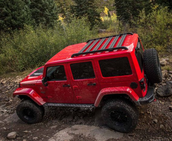 Fits Jeep JKU 4dr Nebo Roof Rack 6-Piece Cargo Slat Kit Black 07-18 Wrangler JKU TeraFlex