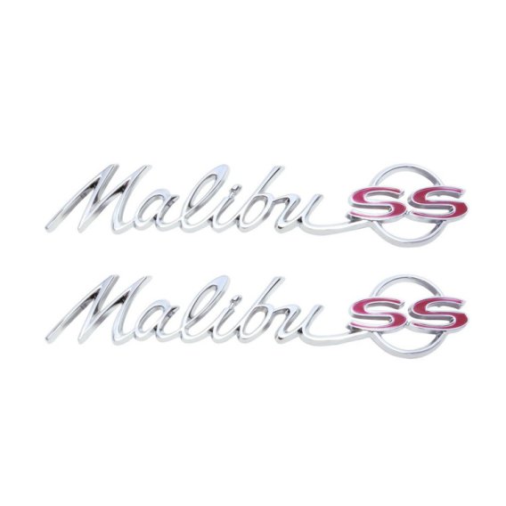 1964 Chevelle "Malibu SS" Rear Quarter Emblem, Sold as a Pair