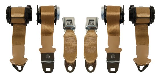 Tan Lap & Shoulder Conv Seat Belts Dual Retractor For 1974-1975 Corvette