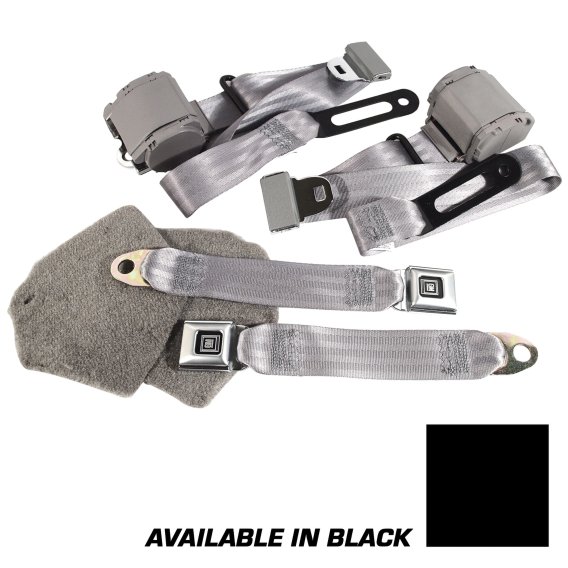 Black Lap & Shoulder Seat Belts Single Retractor For 1986-1996 Corvette