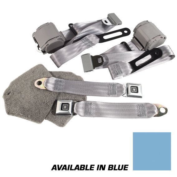 Blue Lap & Shoulder Seat Belts Single Retractor For 1986-1989 Corvette