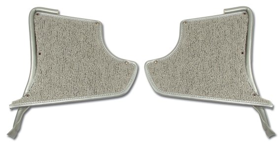 1963-1964 C2 Corvette Kick Panels W/Carpet - Silver