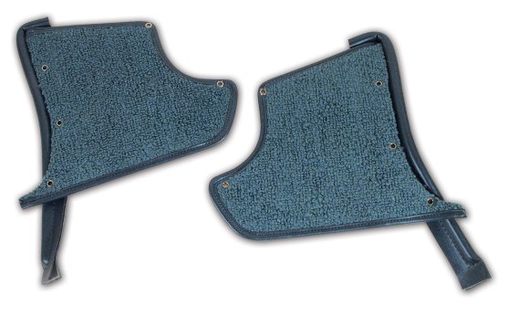 1967 C2 Corvette Kick Panels W/Carpet - Teal