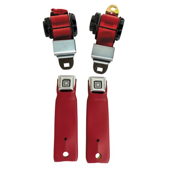 Red Lap & Shoulder Seat Belts Single Retractor For 1978-1982 Corvette