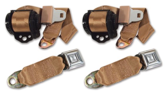 Tan Lap & Shoulder Seat Belts Single Retractor For 1978-1982 Corvette