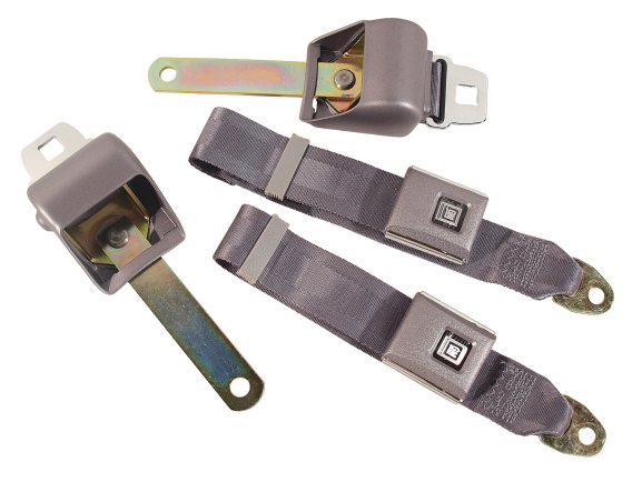 Seat Belts- OE Retractable Lap - Silver For 1966 Corvette