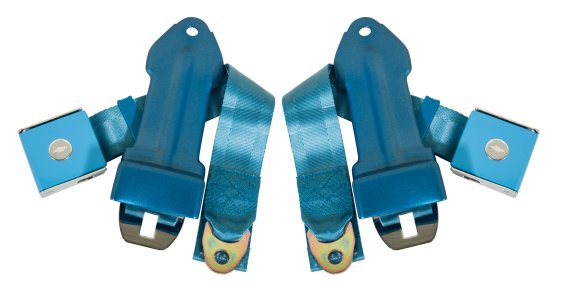 Seat Belts Bowtie Lift Latch Bright Blue For 1965-1966 Corvette