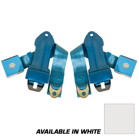 Seat Belts- Lift Latch - White For 1965-1966 Corvette