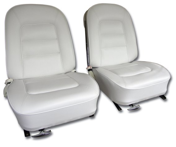 Vinyl Seat Covers- White For 1965 Corvette