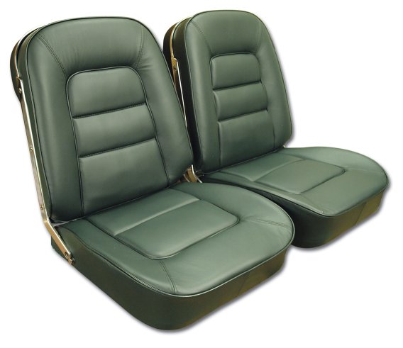 Leather Seat Covers- Green For 1965 Corvette