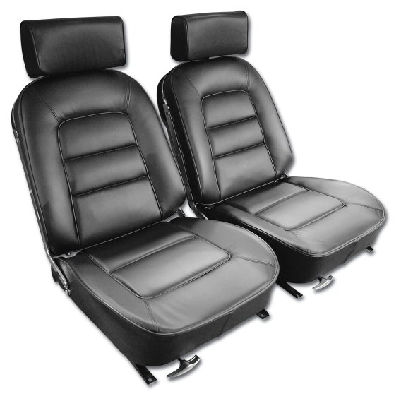 Leather Seat Covers- Black For 1965 Corvette