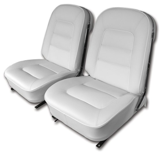 Leather Seat Covers- White For 1965 Corvette