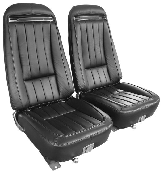 Leather Seat Covers Black 100%-Leather For 1970-1971 Corvette