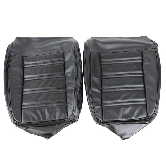 Embroidered Leather Seat Covers Black Leather/Vinyl Original For 72 Corvette