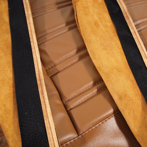 Leather Seat Covers Dark Saddle Leather/Vinyl Original For 1972 Corvette