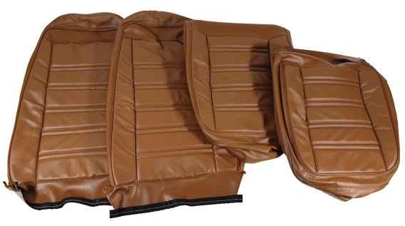 Leather Seat Covers Dark Saddle Leather/Vinyl Original For 1972 Corvette