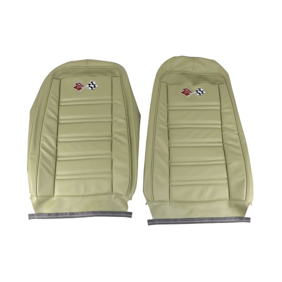 Embroidered OE Style Seat Covers Neutral Leather/Vinyl For 1974 Corvette