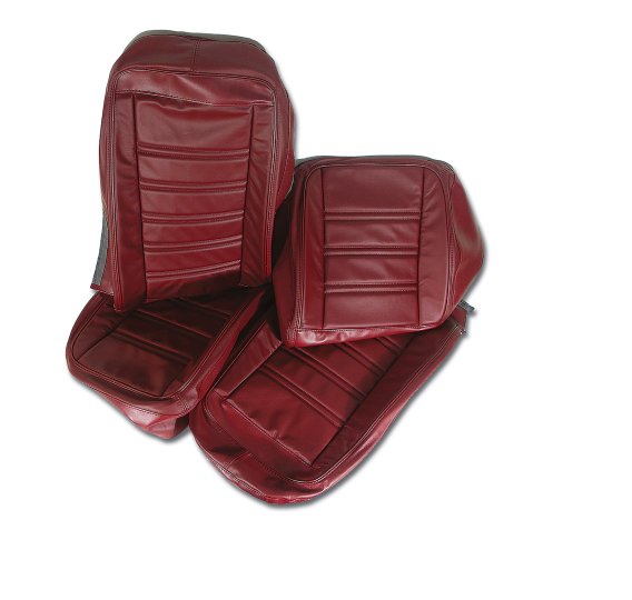 Leather Seat Covers Oxblood Leather/Vinyl Original For 1975 Corvette