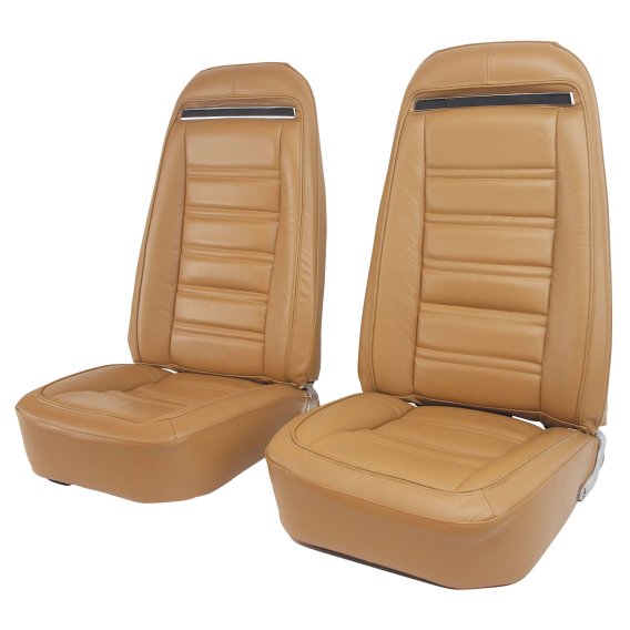 Leather Seat Covers Medium Saddle 100%-Leather For 1975 Corvette