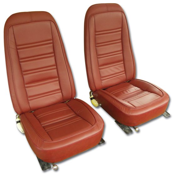 1976 C3 Corvette Mounted Seats Firethorn Leather Vinyl